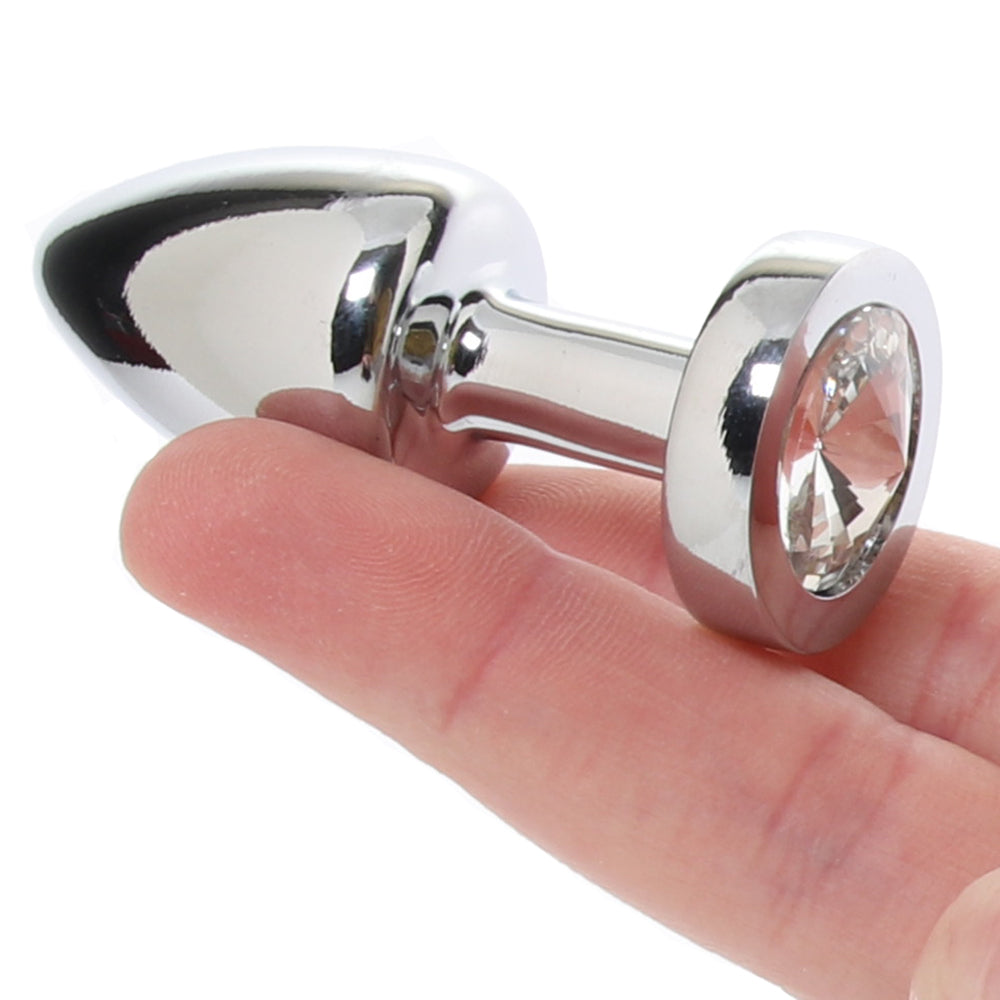 Gemsations 2 Inch Beginners Bling Bling Plug in Silver Anal Sex Toys > Butt Plugs