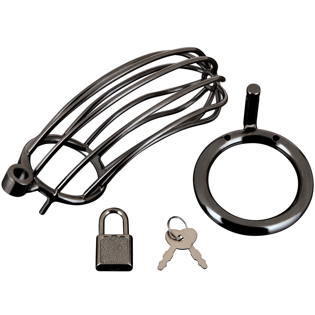 Blue Line Prisoner Cock Cage in Black Bondage and Fetish > Cock and Ball Devices