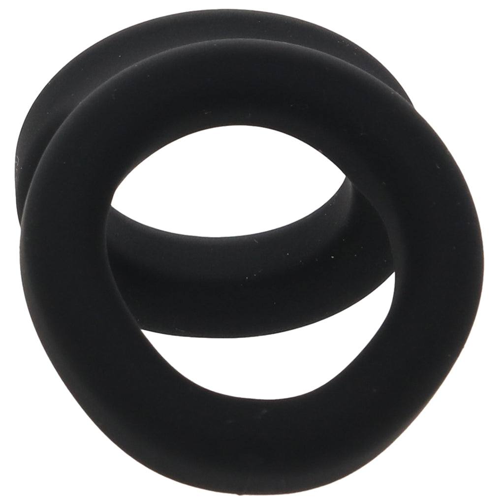 Alpha Ring Liquid Silicone Snug Tugger in Black Cock Rings