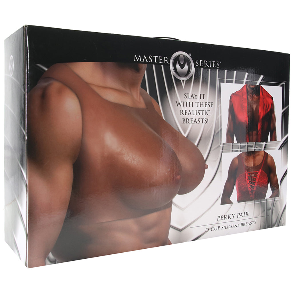 Master Series Perky Pair D-Cup Silicone Breasts in Dark Sexual Wellness > Gender Expression and Affirmation
