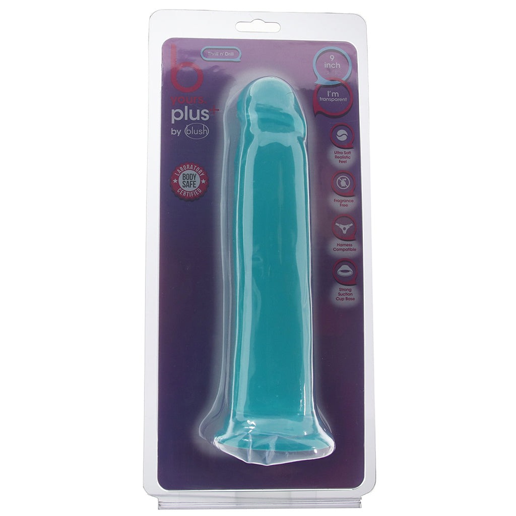 B Yours Thrill n' Drill 9 Inch Dildo in Teal Dildo Sex Toys > Realistic Dildos