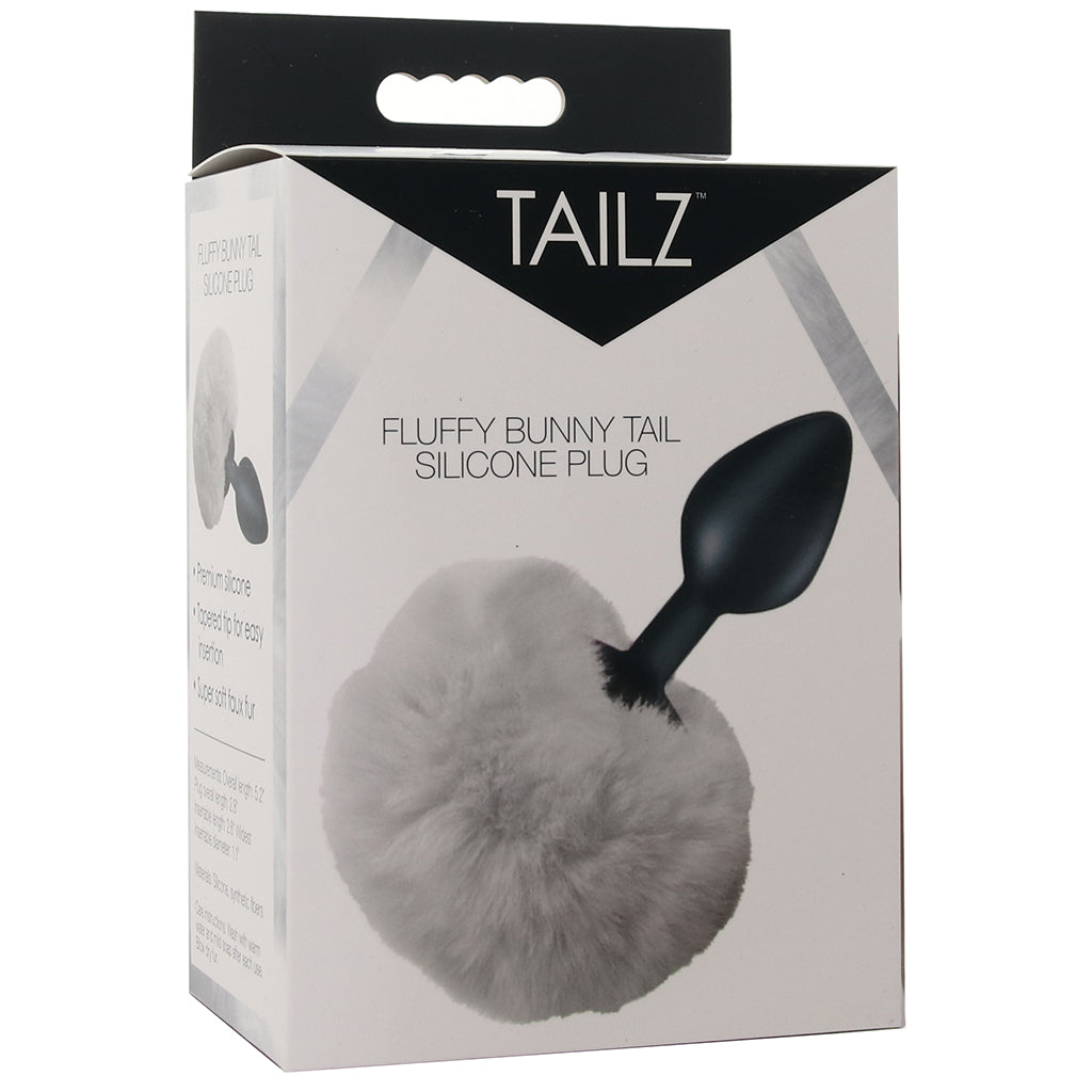 Tailz Fluffy Bunny Tail Silicone Plug in White Anal Sex Toys > Butt Plugs