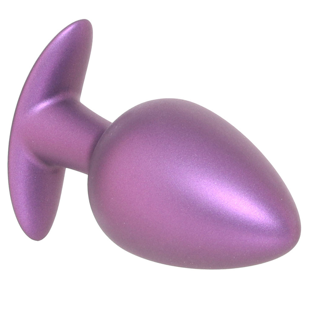 Ouch! Smooth Silicone 3.5 Inch Butt Plug in Metallic Purple Anal Sex Toys > Butt Plugs