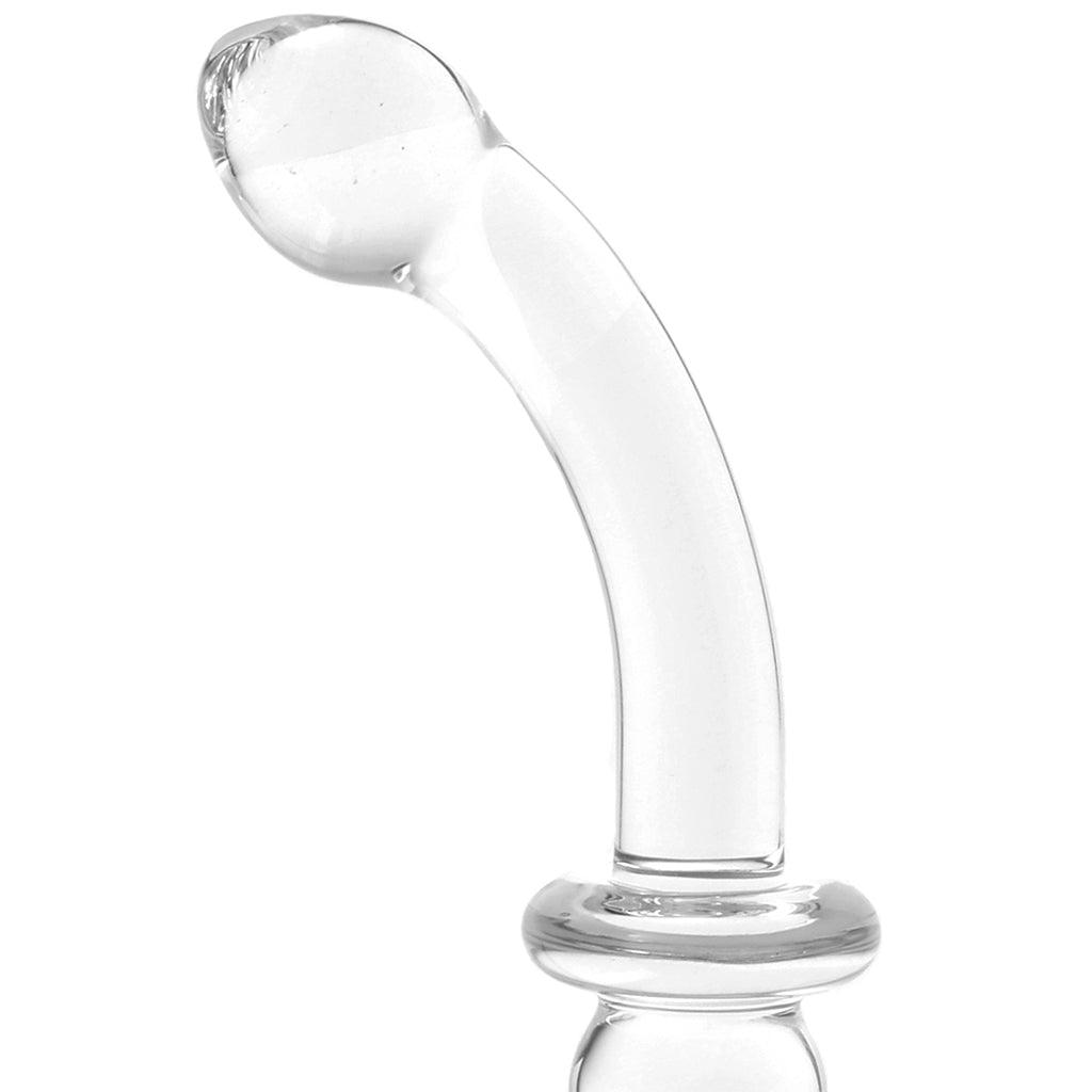 gläs 8 Inch Ribbed G-Spot Glass Dildo Dildo Sex Toys > G-Spot Dildos