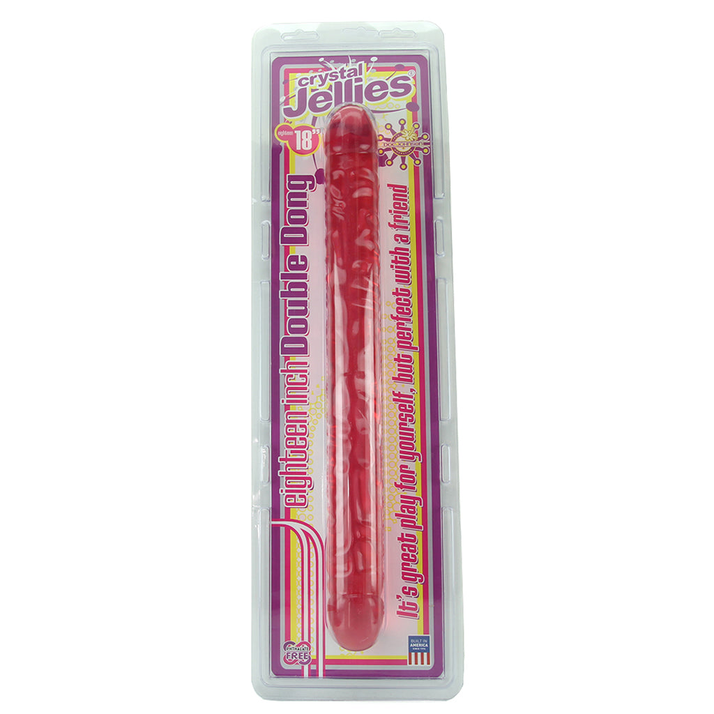 Crystal Jellies 18 Inch Double Dildo in Pink Dildo Sex Toys > Double Ended Dildos