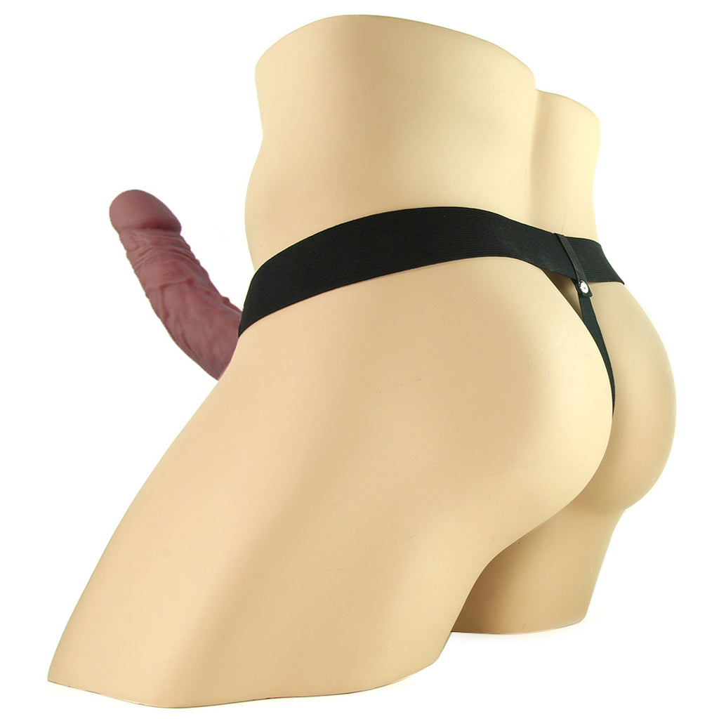 Fetish Fantasy Vibrating 9 Inch Hollow Strap-On in Brown Vibrators > Strap-On & Wearable