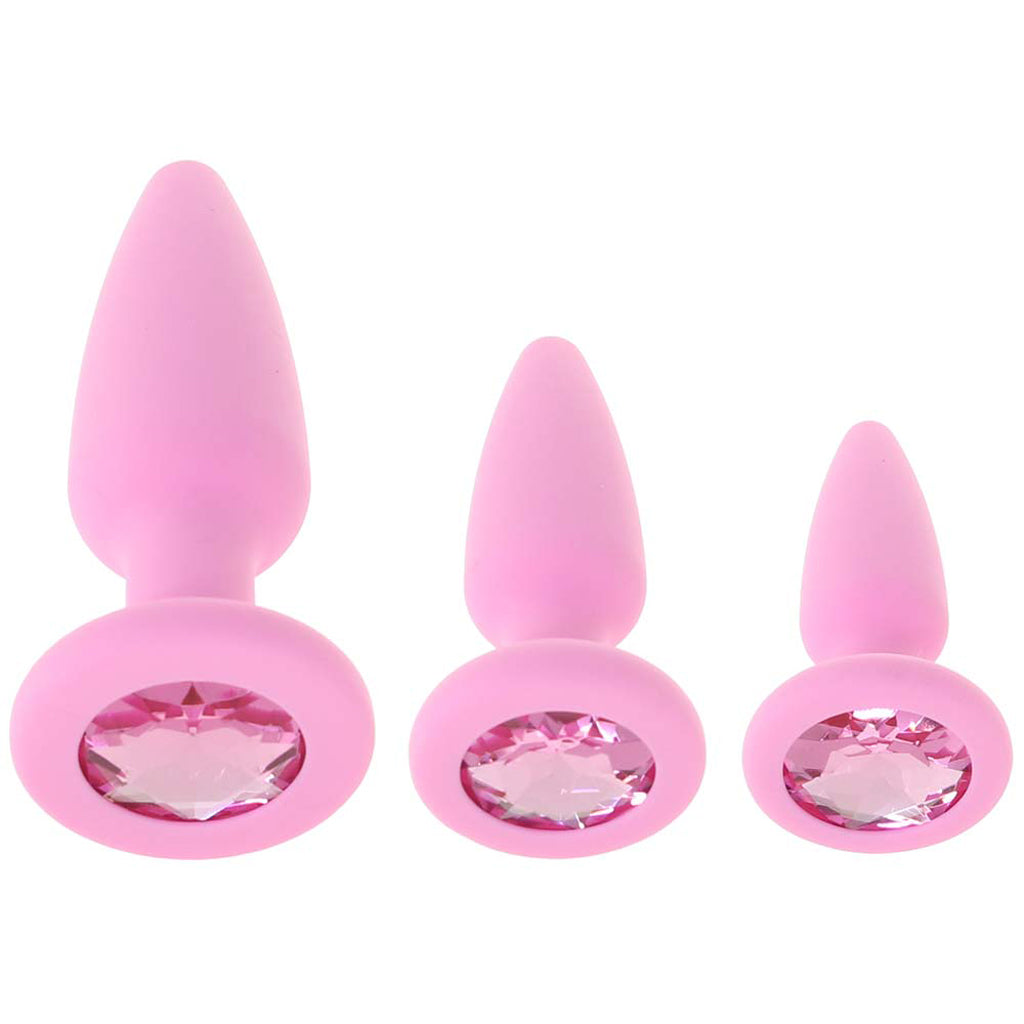 First Time Crystal Booty Anal Plug Set in Pink Anal Sex Toys > Butt Plugs