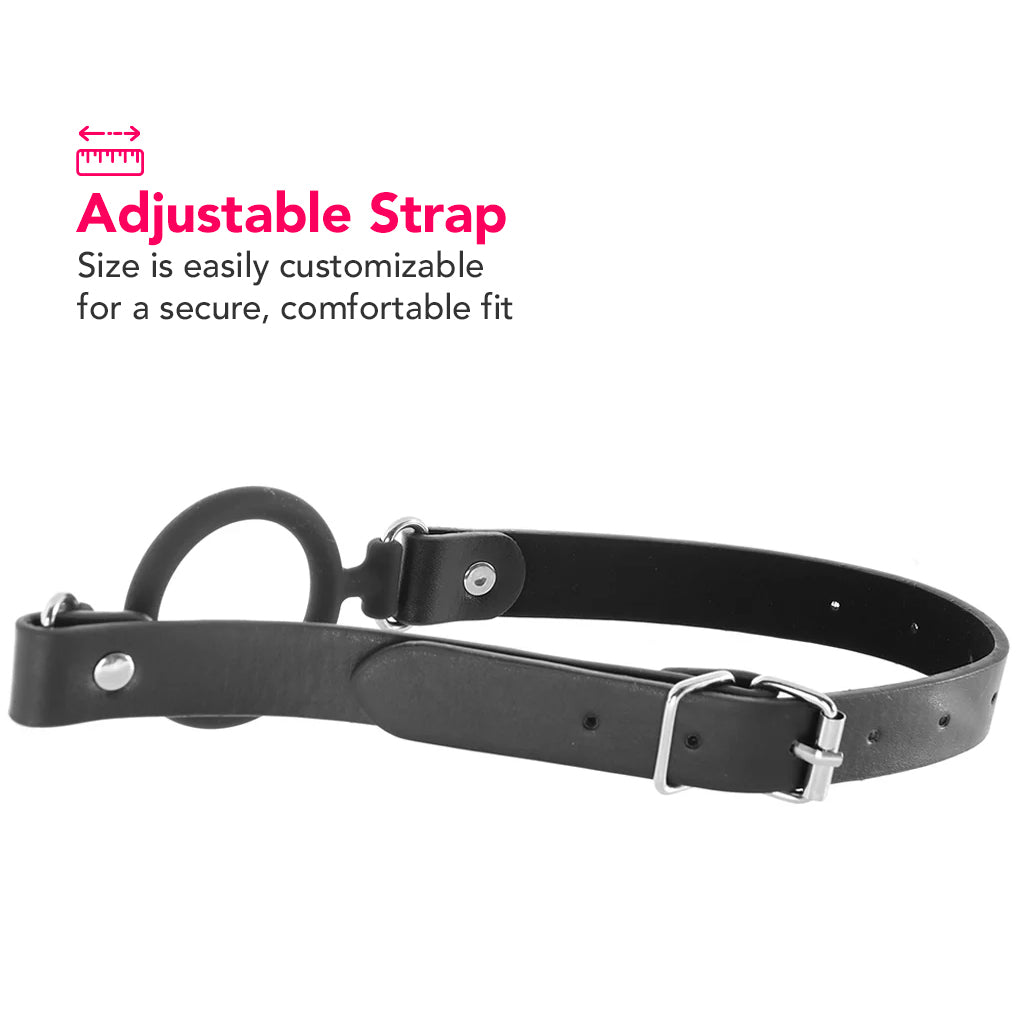 Ouch! Silicone Rigid Ring Gag in Black Bondage and Fetish > Ball Gags & Mouth Restraints