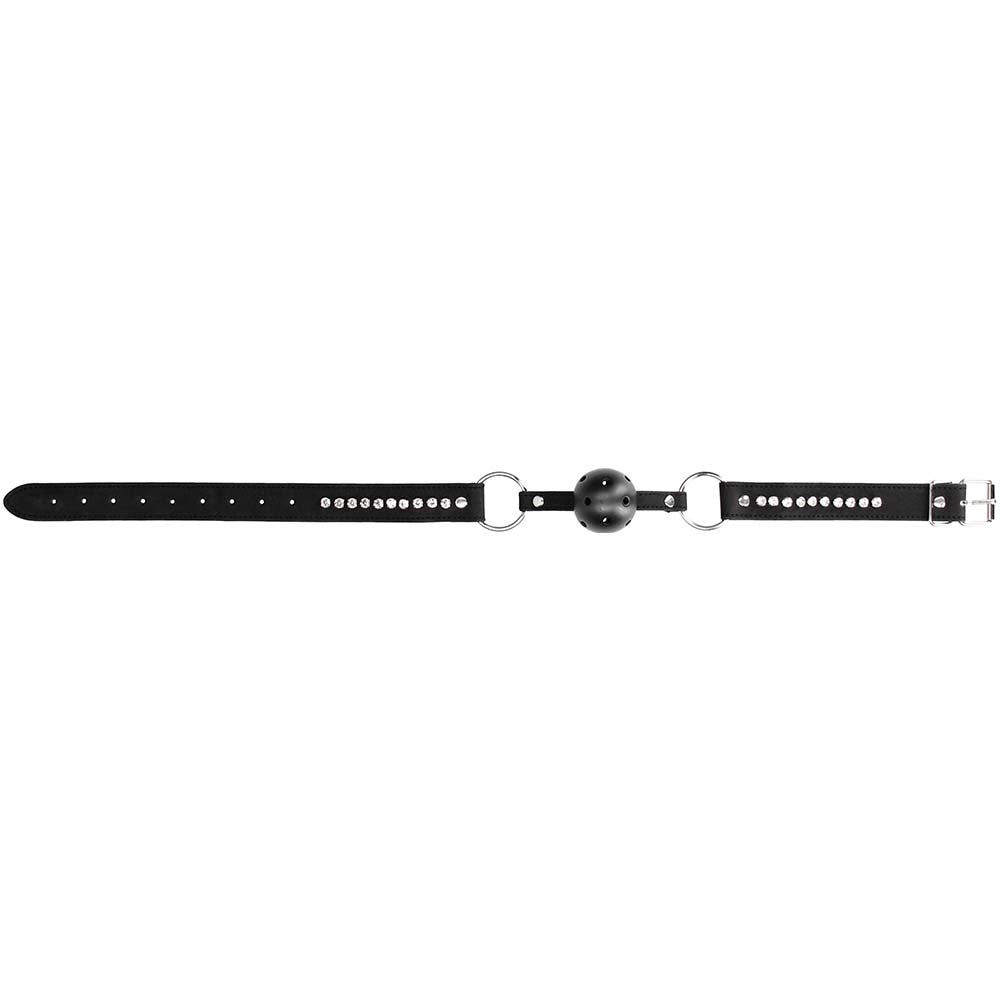 Ouch! Breathable Ball Gag with Diamond Studded Straps Bondage and Fetish > Ball Gags & Mouth Restraints