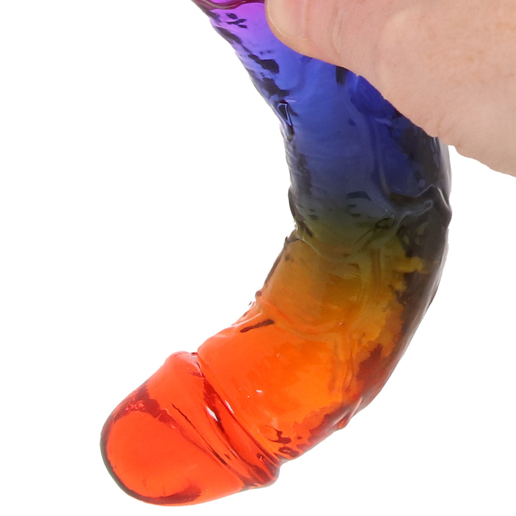 Crystal Jellies 7 Inch Classic Dildo in Rainbow Dildo Sex Toys > Realistic Dildos