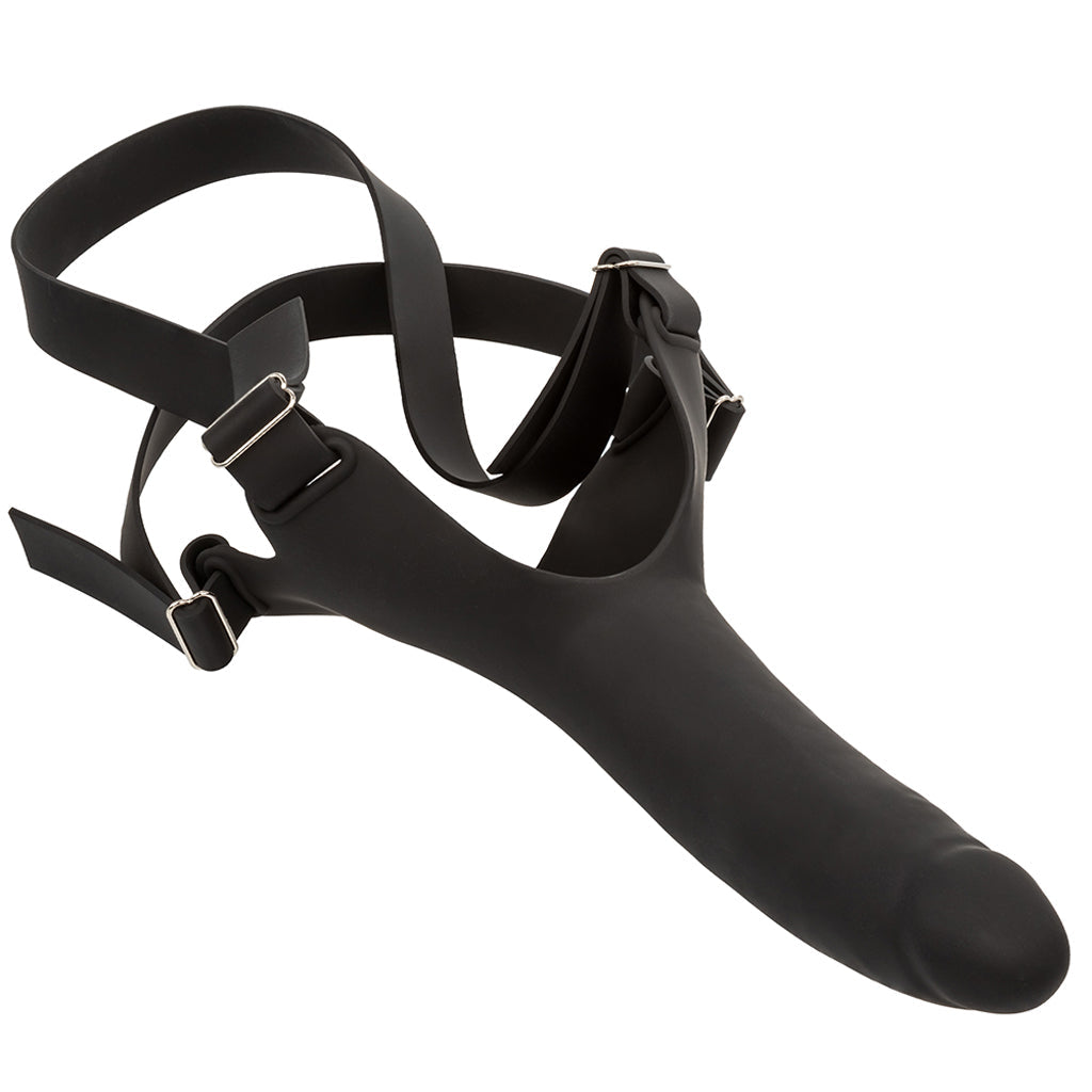 Accommodator Silicone Chin Strap Dildo in Black Dildo Sex Toys > Strap-On and Harnesses