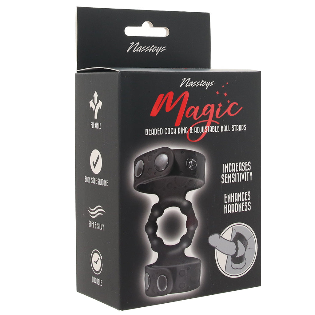 Magic Beaded Cock Ring with Adjustable Ball Straps Bondage and Fetish > Cock and Ball Devices