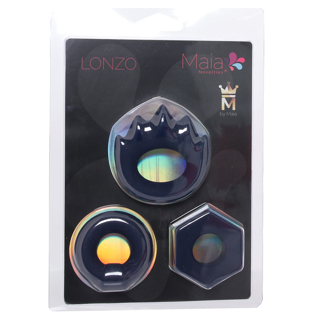 Lonzo Liquid Silicone Ring Set in Navy Blue Cock Rings