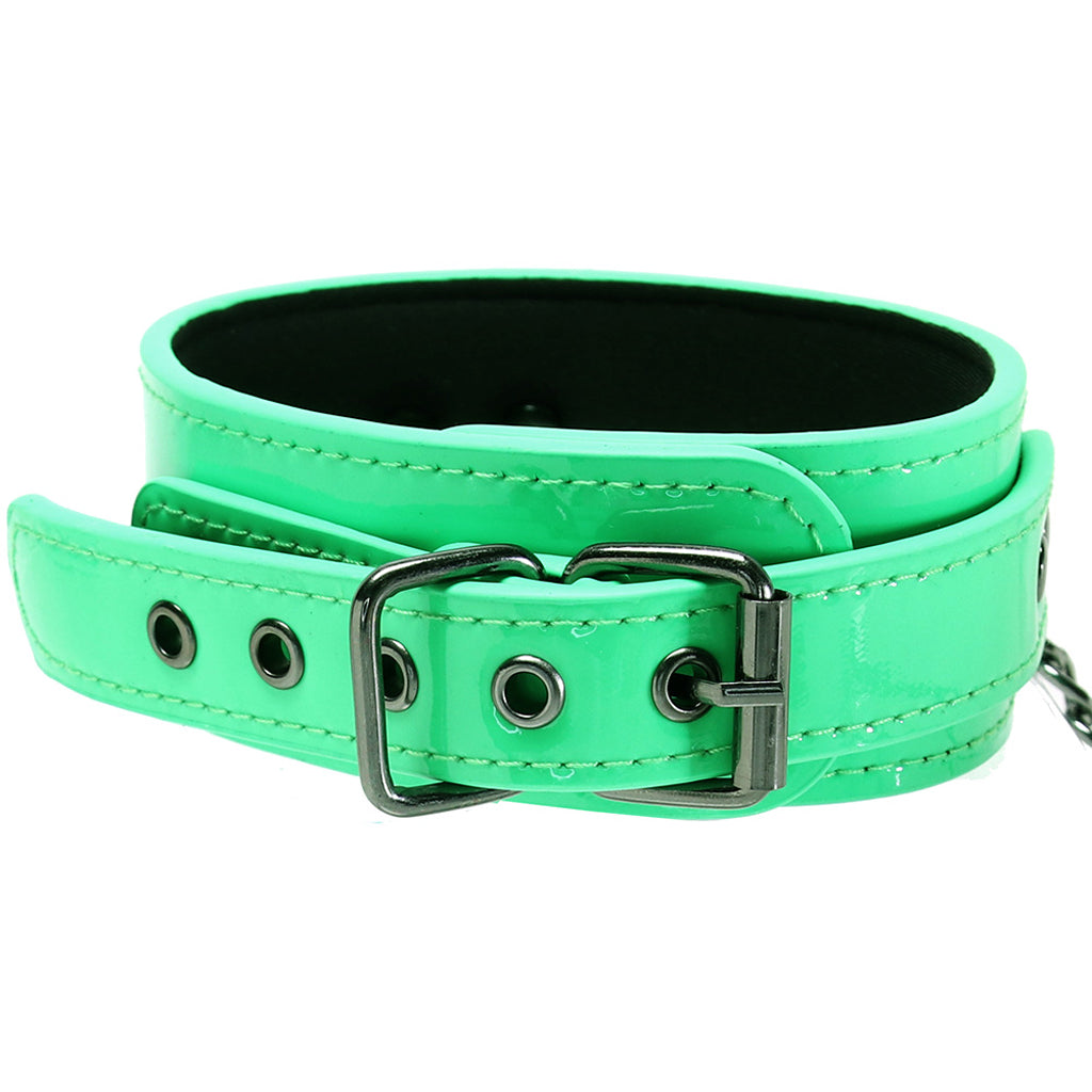 Electra Play Things Collar & Leash in Neon Green Bondage and Fetish > Pleasure Masks and Dress Up Play