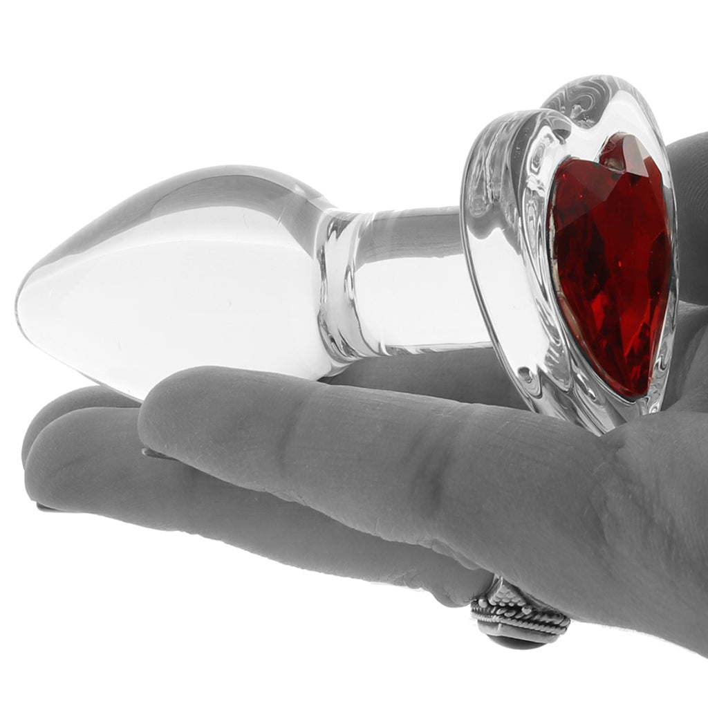Booty Sparks Red Heart Gem Glass Anal Plug in Small Anal Sex Toys > Butt Plugs