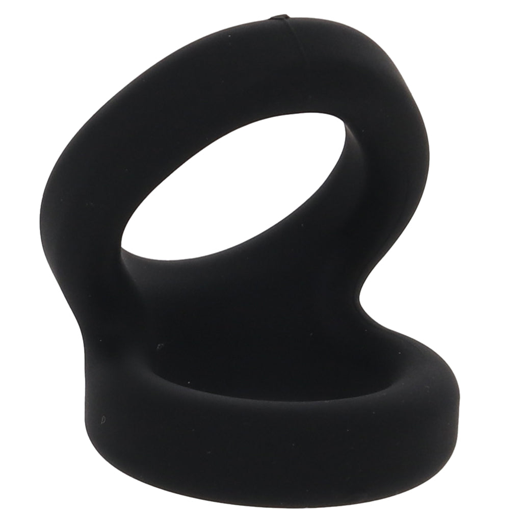 Alpha Ring Liquid Silicone Snug Tugger in Black Cock Rings