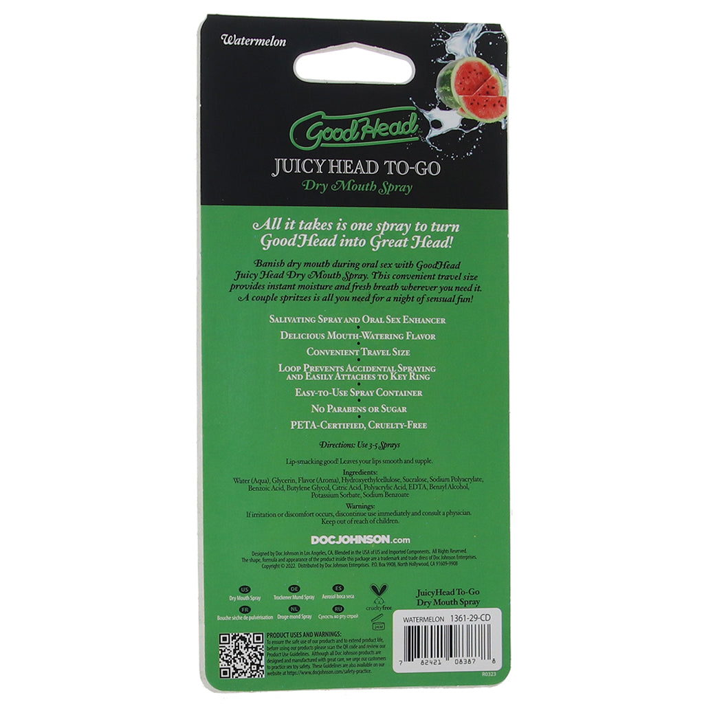 GoodHead Juicy Head Dry Mouth Spray To-Go in Watermelon Lubes and Lotions > Flavored Sex Lubes