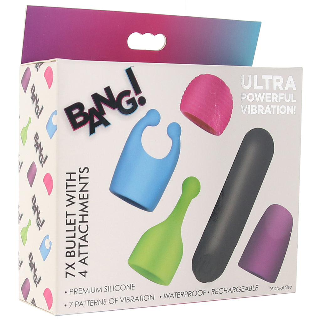 Bang! Rechargeable Bullet and Attachment Set Vibrators > Bullet and Egg Vibrators