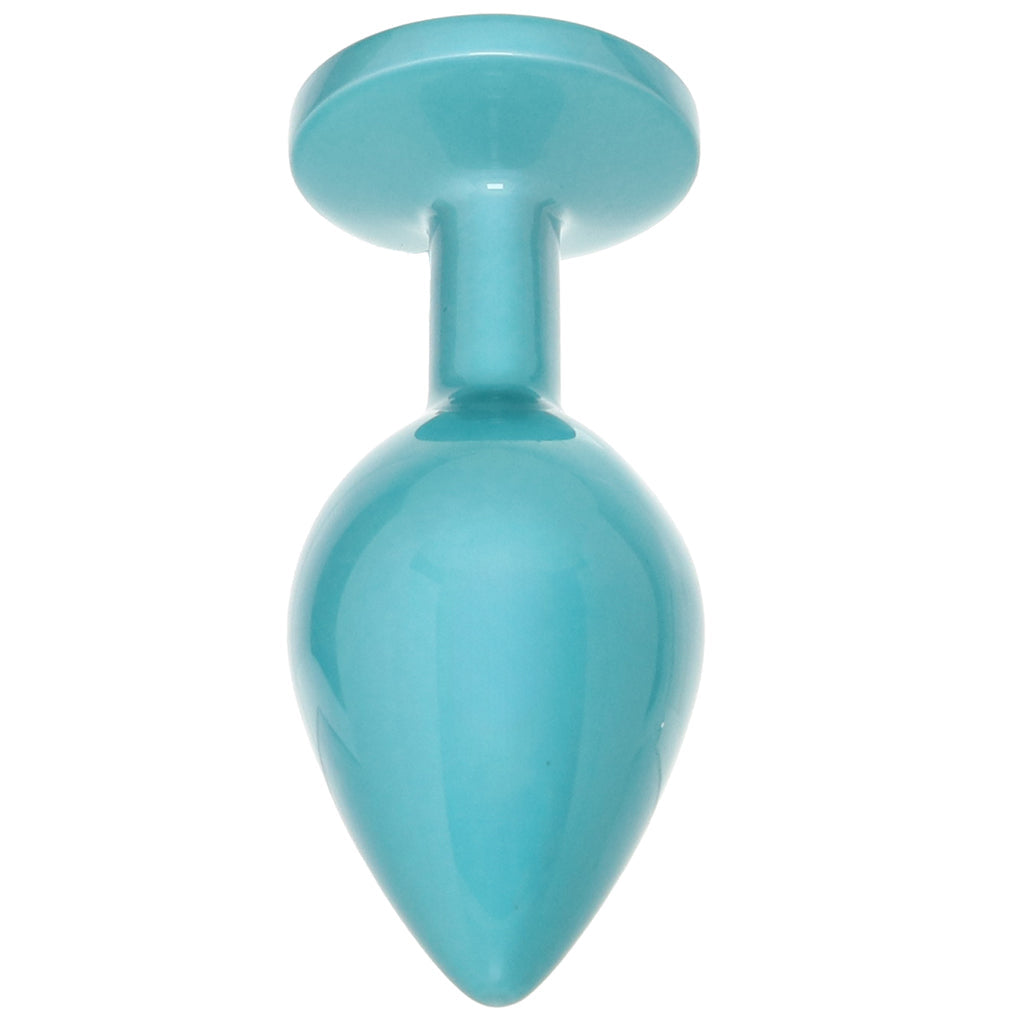 Rear Assets Medium Metal Butt Plug in Teal Anal Sex Toys > Butt Plugs