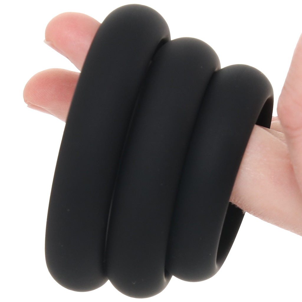 LEVELZ 3 Piece Wide O Cock Ring Set in L-XXL Cock Rings