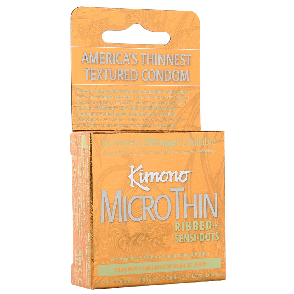 Kimono MicroThin Ribbed & Sensi-Dots in 3 Pack Condoms