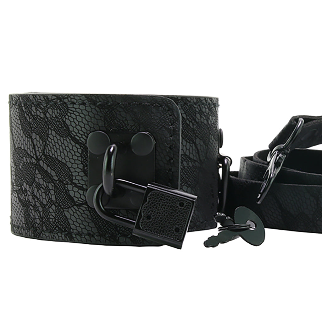 Sincerely Locking Lace Leash and Collar in Black Bondage and Fetish > Leashes and Collars