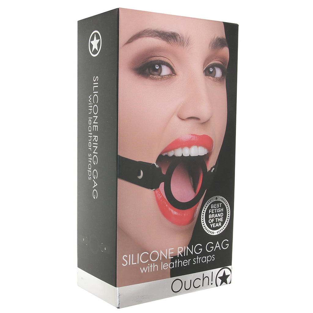 Ouch! Silicone Rigid Ring Gag in Black Bondage and Fetish > Ball Gags & Mouth Restraints