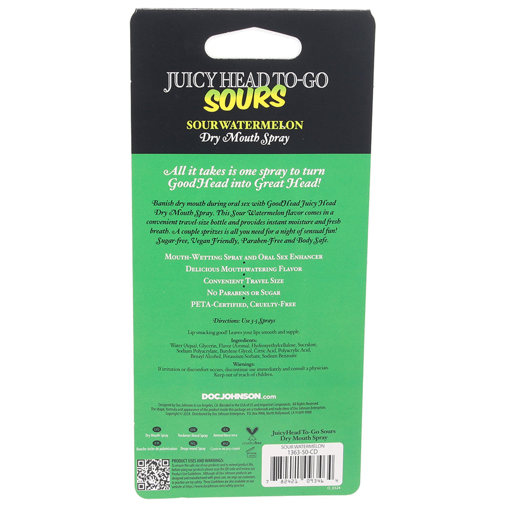 GoodHead Juicy Head Sours Mouth Spray To-Go in Watermelon Lubes and Lotions > Flavored Sex Lubes