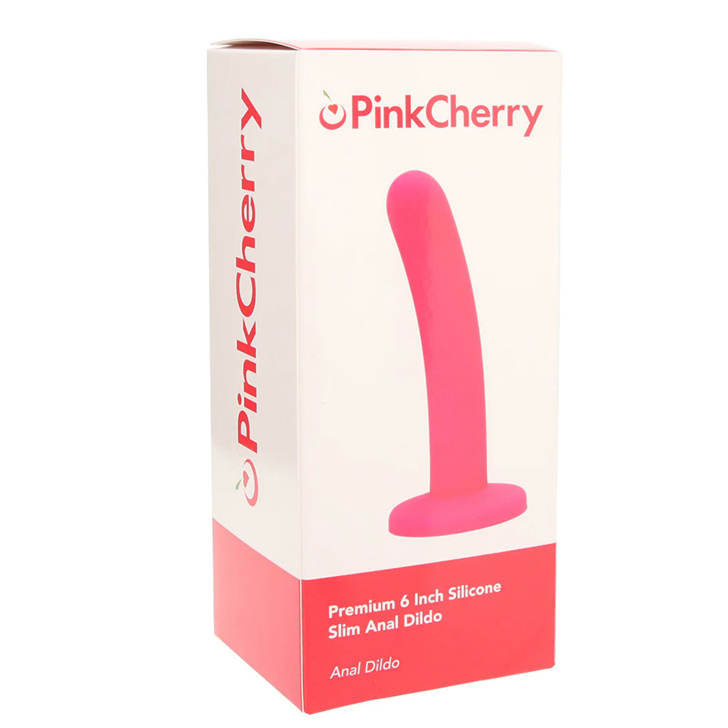 PinkCherry Premium 6 Inch Pink Silicone Slim Anal Dildo Dildo Sex Toys > Anal Dildos
