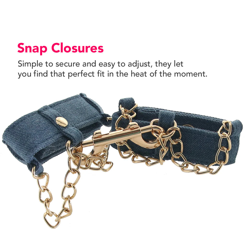 Ride 'Em Denim Wrist Cuffs Bondage and Fetish > Wrist and Ankle Cuffs