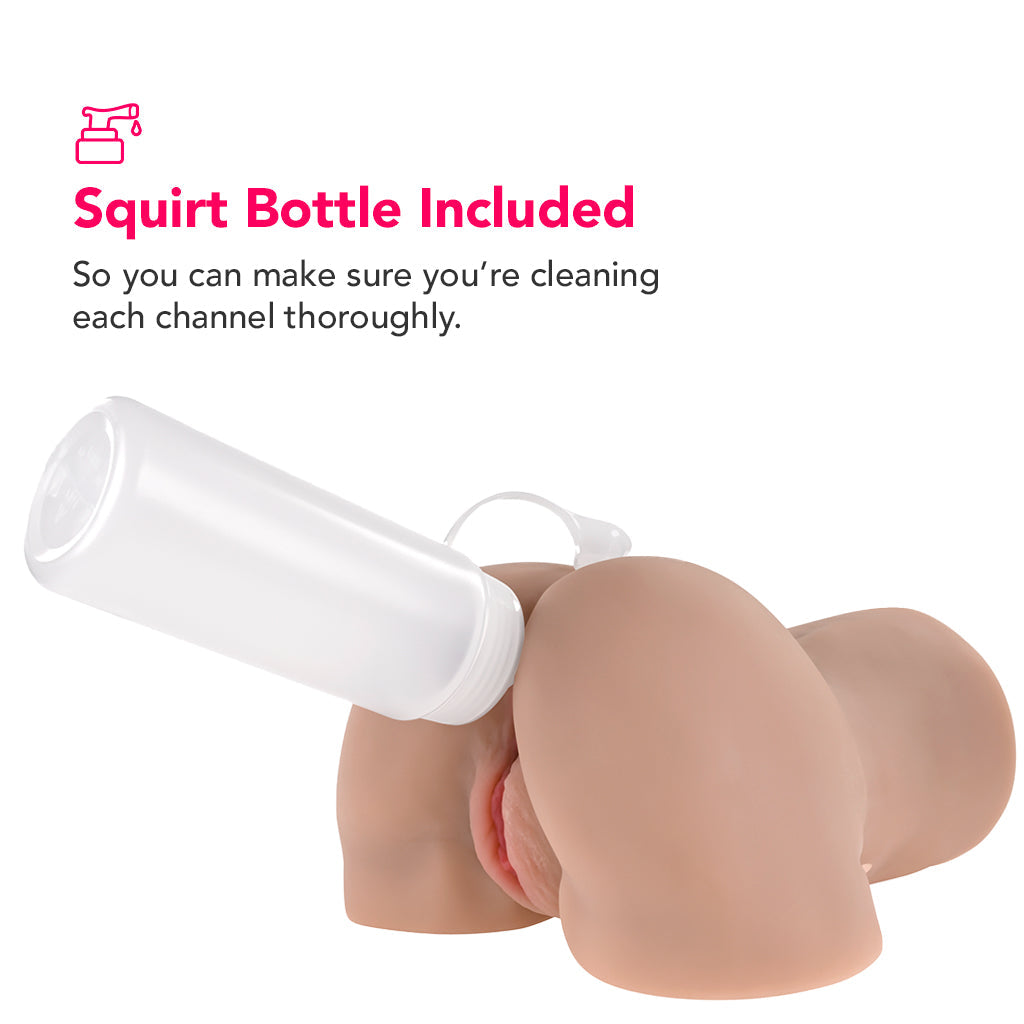 Rear Beauty Sucking & Vibrating Masturbator in Light Male Masturbators > Realistic Butts