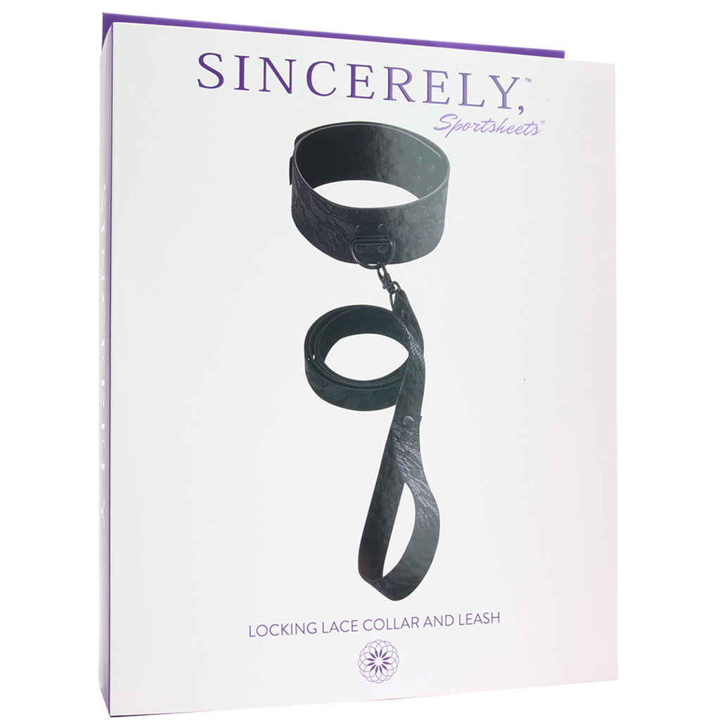 Sincerely Locking Lace Leash and Collar in Black Bondage and Fetish > Leashes and Collars