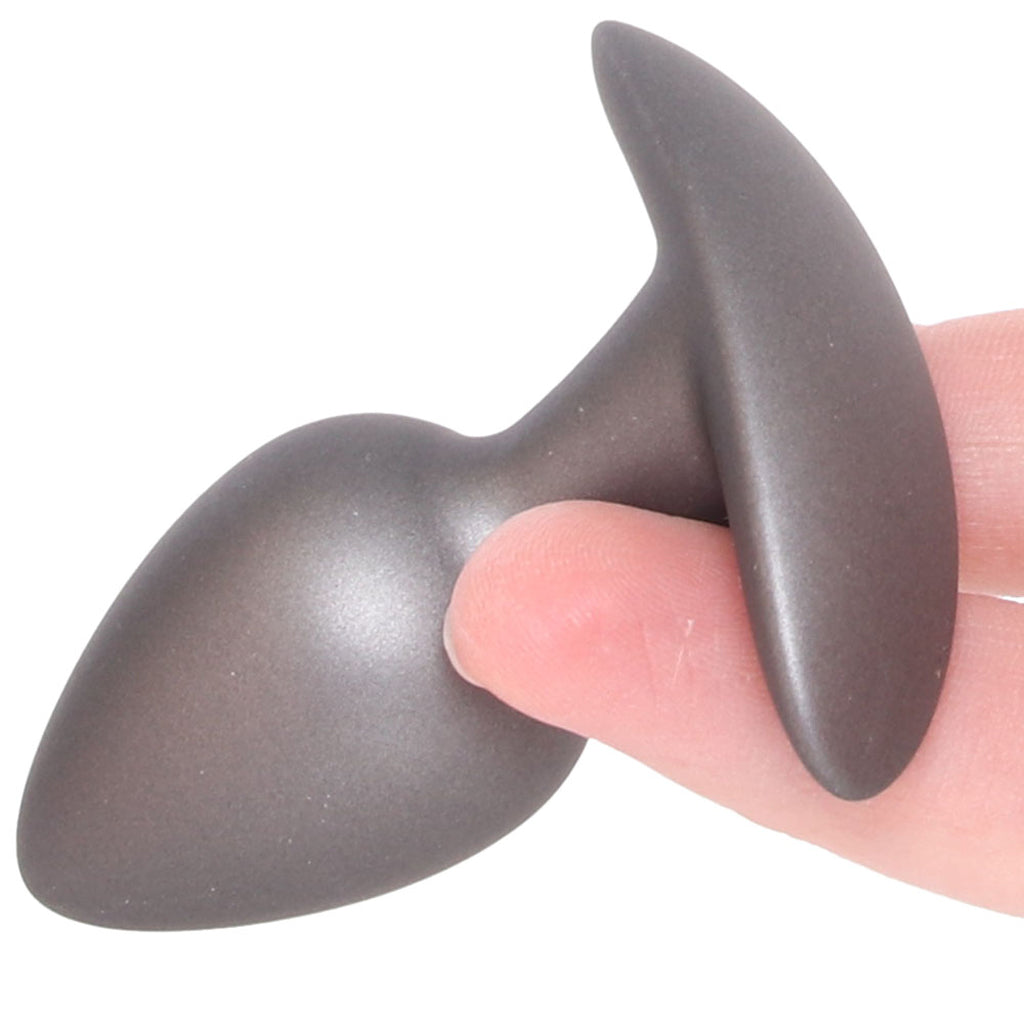 Ouch! Smooth Silicone 2.6 Inch Butt Plug in Gun Metal Anal Sex Toys > Butt Plugs