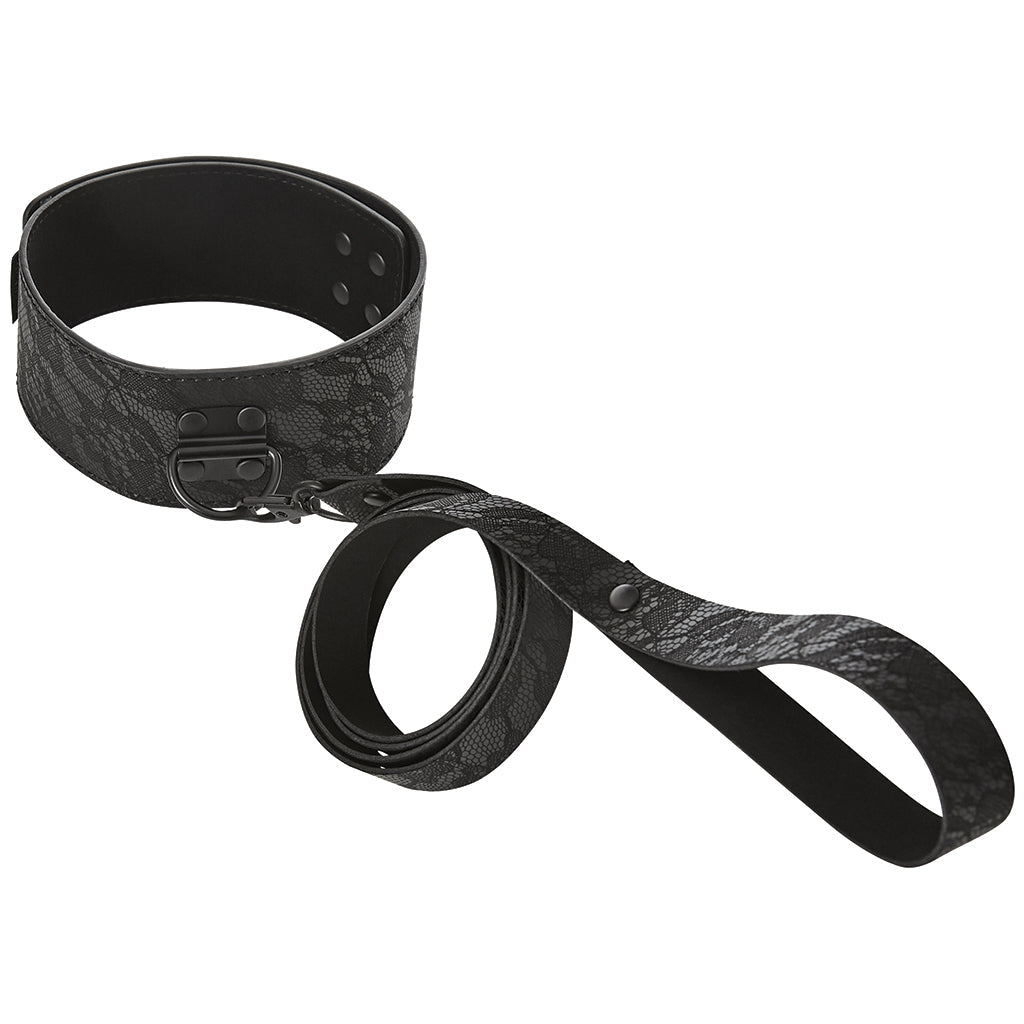 Sincerely Locking Lace Leash and Collar in Black Bondage and Fetish > Leashes and Collars