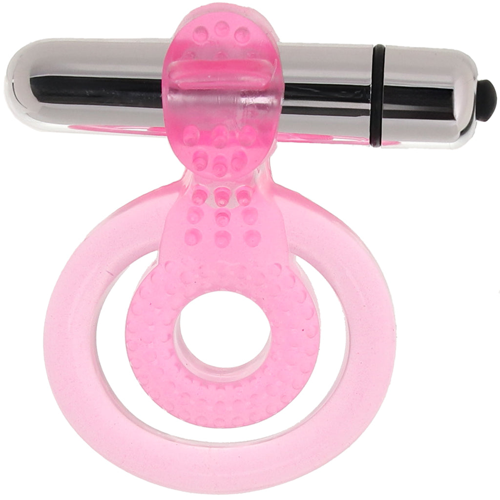 PinkCherry Dual Clit Flicker Cock Ring Vibrators > Vibrating Cock Rings