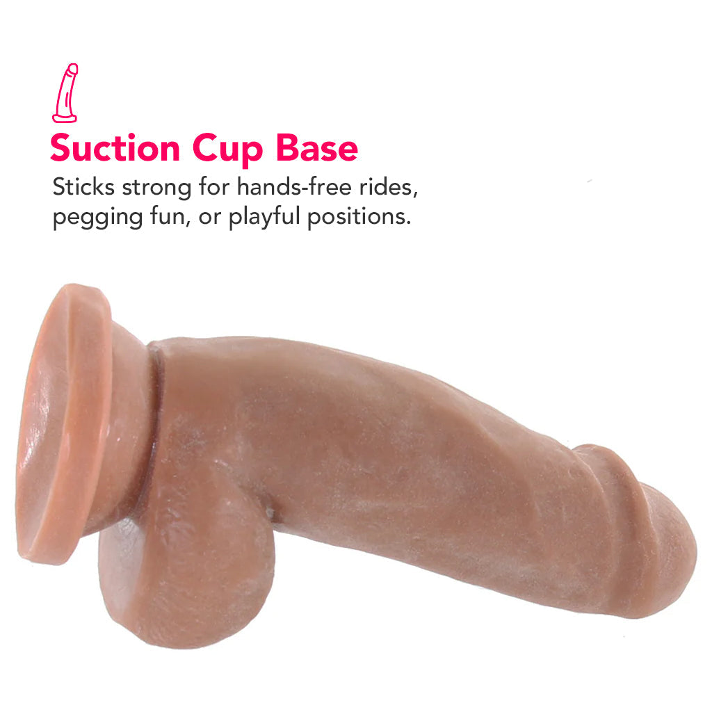 Dr. Skin Plus 7 Inch Girthy Poseable Dildo in Mocha Dildo Sex Toys > Realistic Dildos