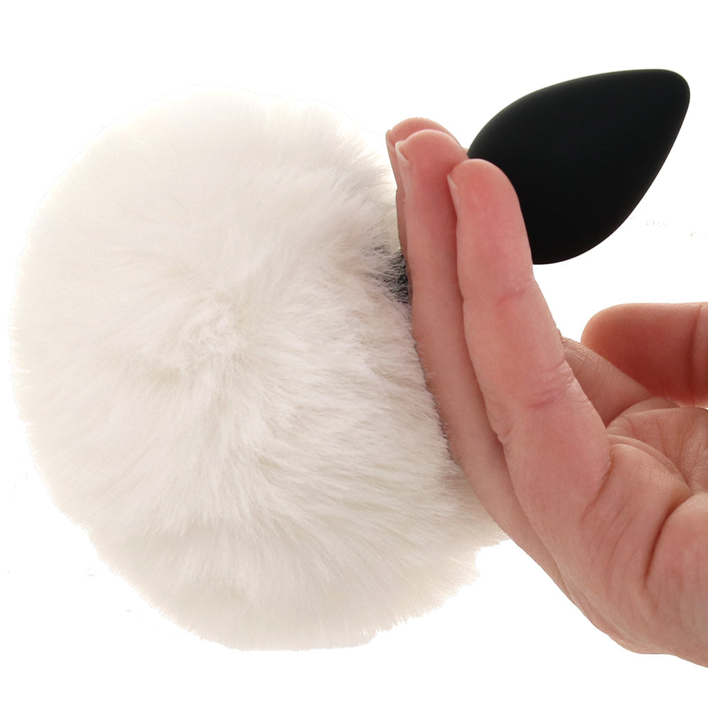 Tailz Fluffy Bunny Tail Silicone Plug in White Anal Sex Toys > Butt Plugs