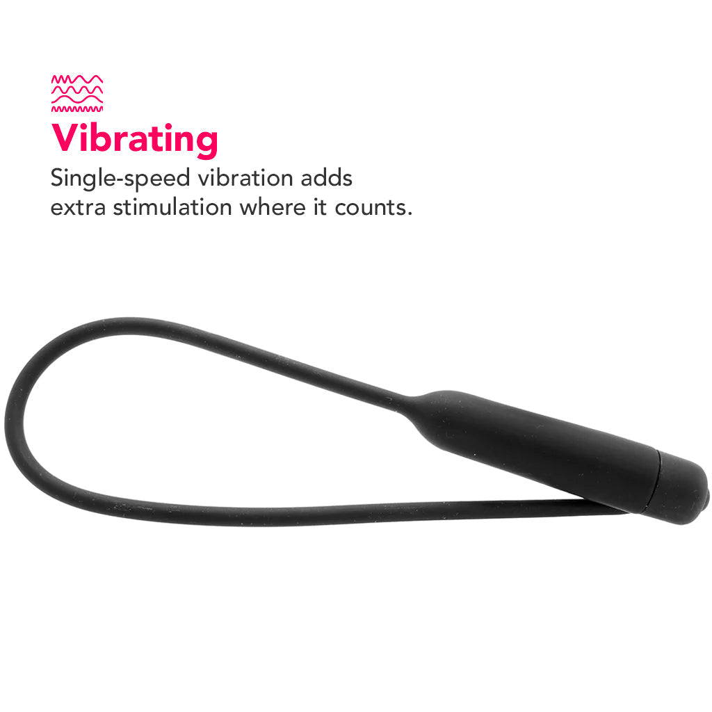 Ouch! Vibrating Extra Long Silicone Urethral Sound Bondage and Fetish > Cock and Ball Devices