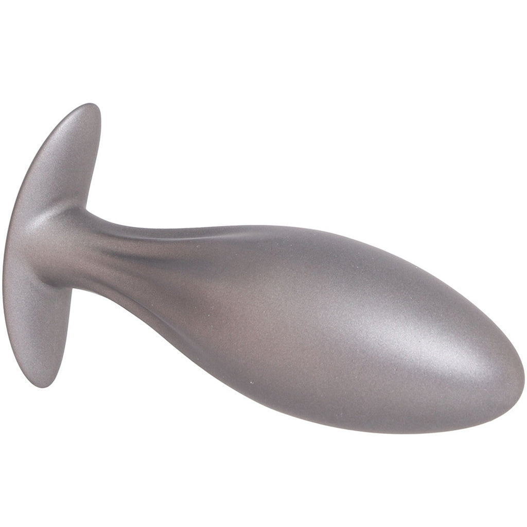 Ouch! Smooth Silicone Oval Butt Plug in Gun Metal Anal Sex Toys > Butt Plugs