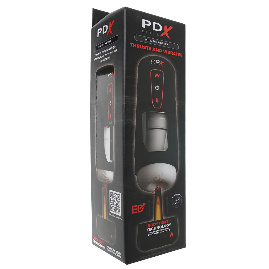 PDX Elite Milk Me Hotter Auto Stroker with Heating Base Male Masturbators > Auto Strokers