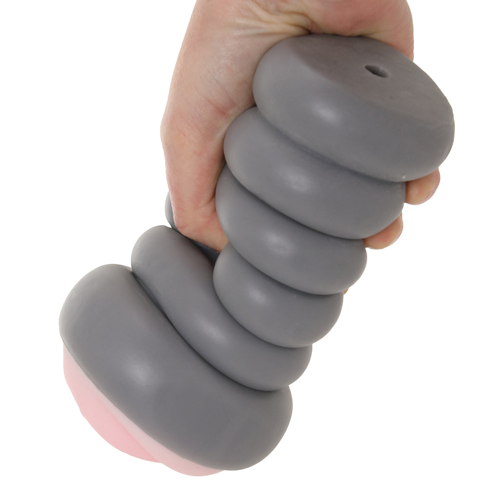 Ribbed Gripper Tight Pussy Stroker in Light Male Masturbators > Pocket Strokers