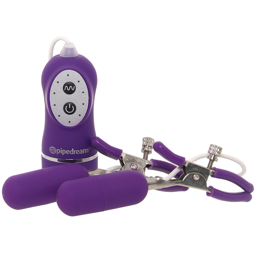 10 Function Vibrating Nipple Clamps in Purple Bondage and Fetish > Nipple Stimulators & Clamps
