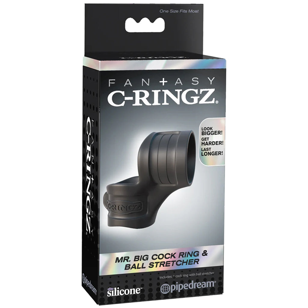Mr. Big Cock Ring & Ball Stretcher in Black Cock Rings