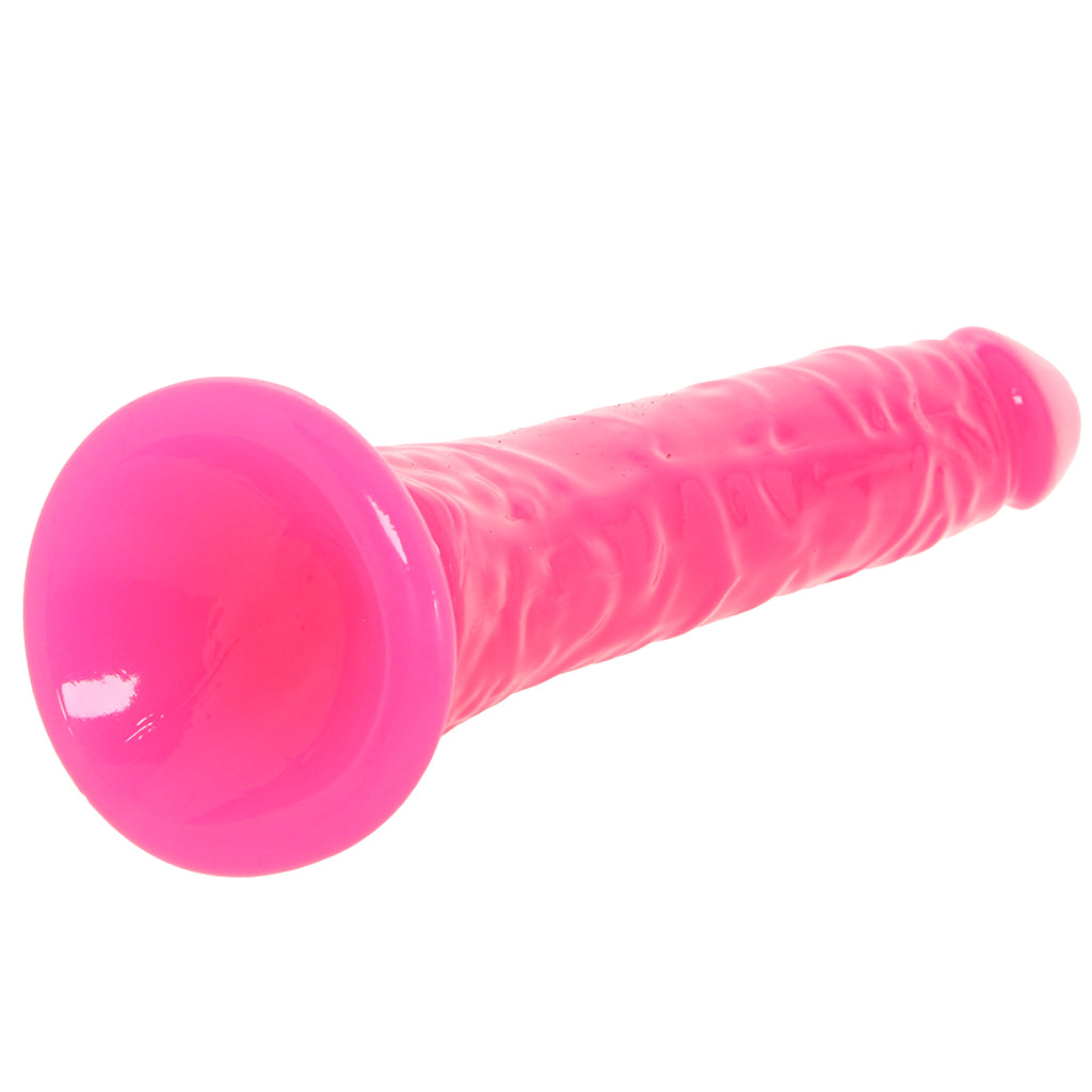 RealRock 9 Inch Glow-in-the-Dark Slim Dildo in Pink Dildo Sex Toys > Realistic Dildos