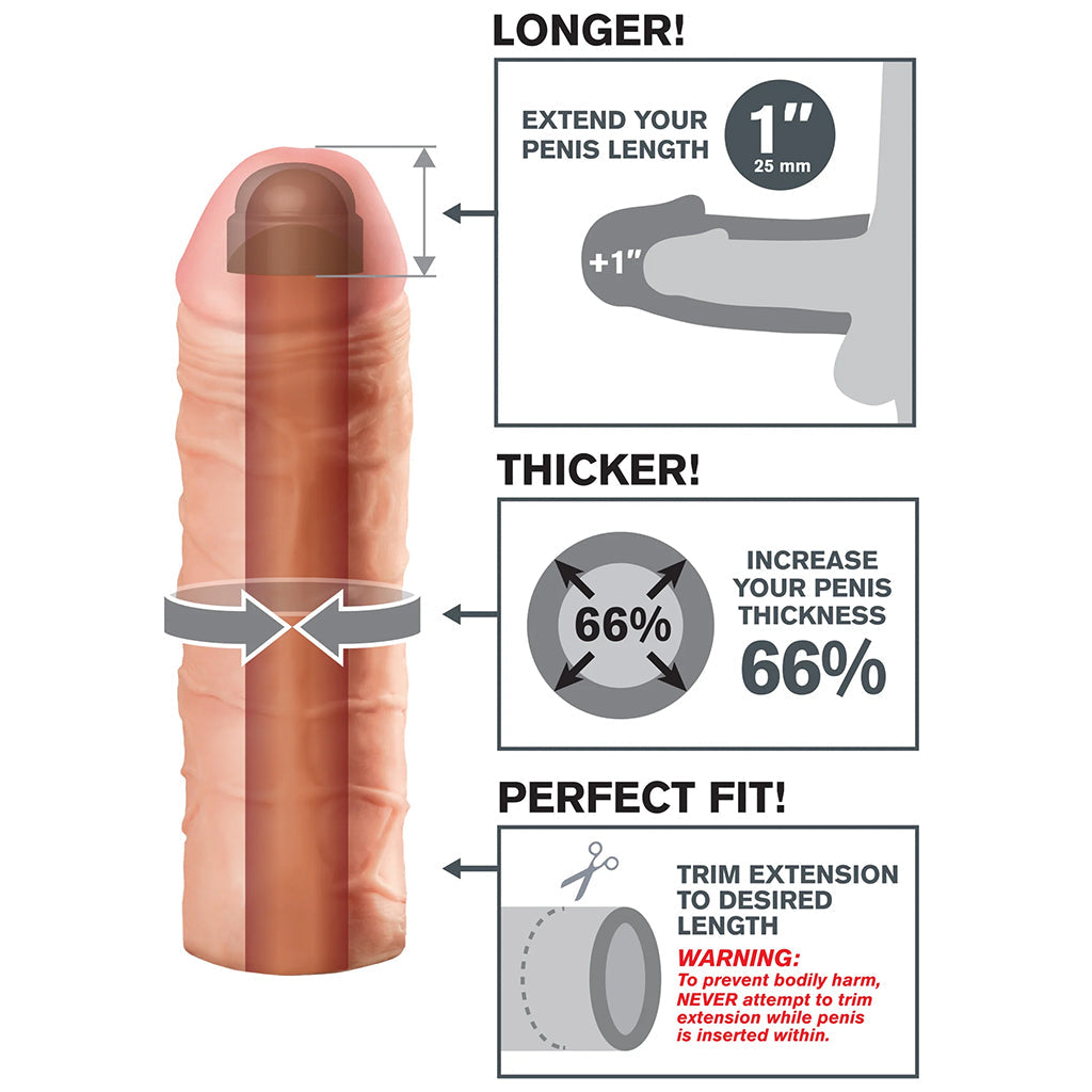 Mega 1 Inch Fanta Flesh Extension in White Male Enhancement > Extenders and Sleeves