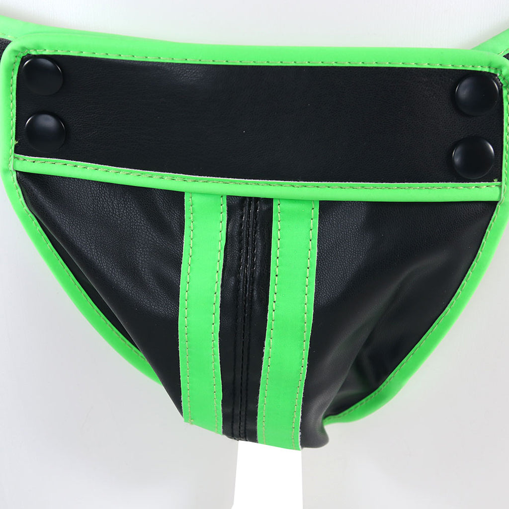 Ouch! Glow In The Dark Striped Pouch Jock Strap /XL Bondage and Fetish > Men's Bondage Wear