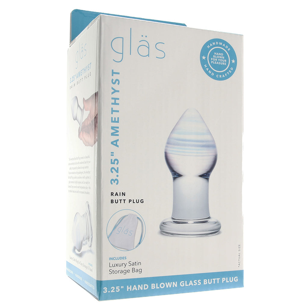 gläs Amethyst Rain Glass Butt Plug Anal Sex Toys > Butt Plugs