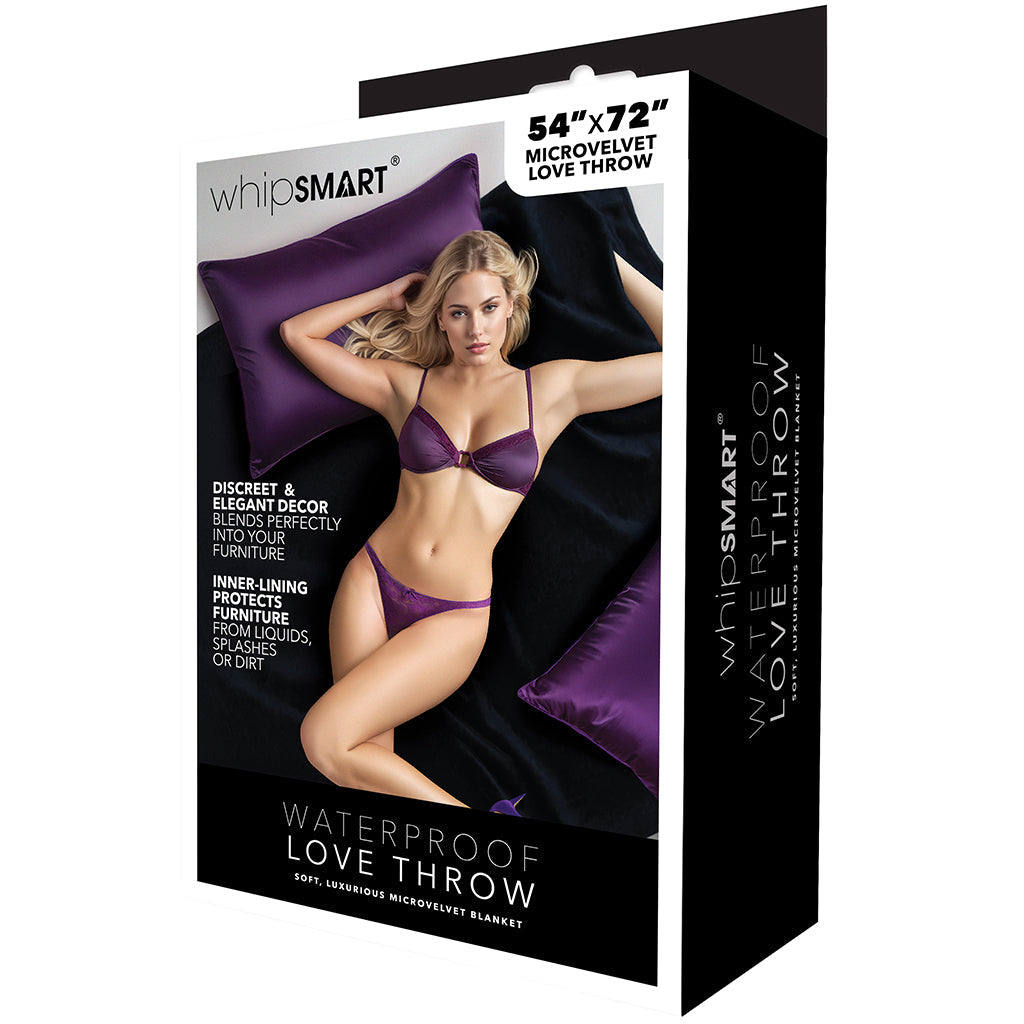 Whip Smart Waterproof Love Throw Blanket in Black Bondage and Fetish > Tools & Accessories