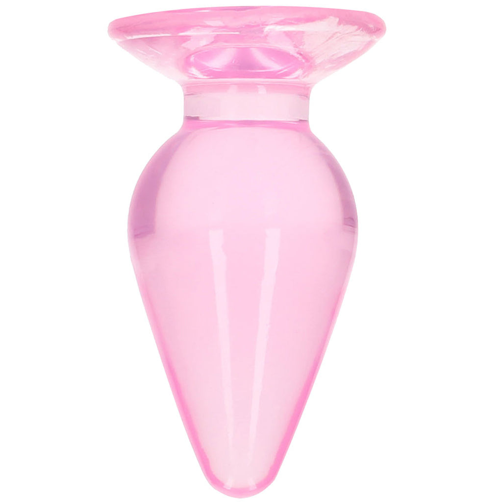RealRock Crystal Clear Jelly 4.5 Inch Butt Plug in Pink Anal Sex Toys > Butt Plugs