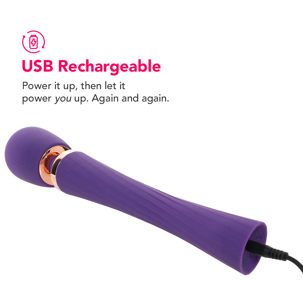 PinkCherry Luxury Slim Rechargeable Wand in Purple Vibrators > Wands